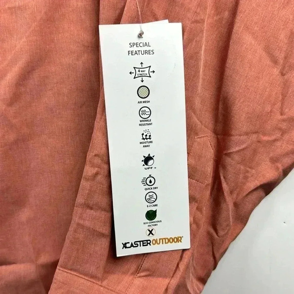 XCASTER OUTDOORS MEN SZ XXL CORAL NWT FISHING HUNTING BOATING GOLFING HIKING - Picture 3 of 7